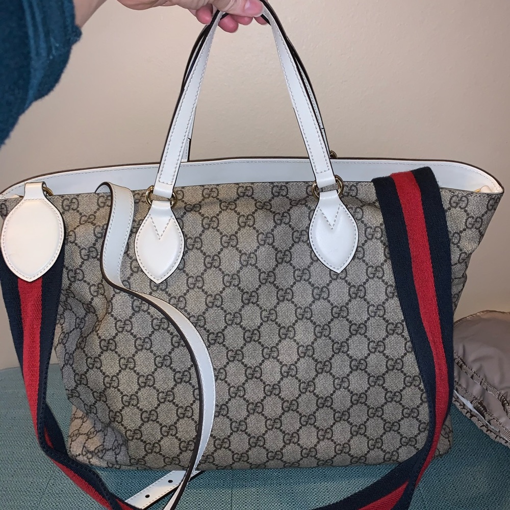 GUCCI GG SUPREME canvas top-handle diaper bag